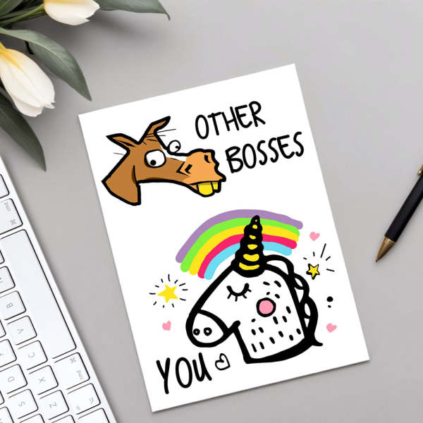 Funny Boss Card Boss Birthday Greeting Card Boss's Day Card for Boss - Myphotomugs