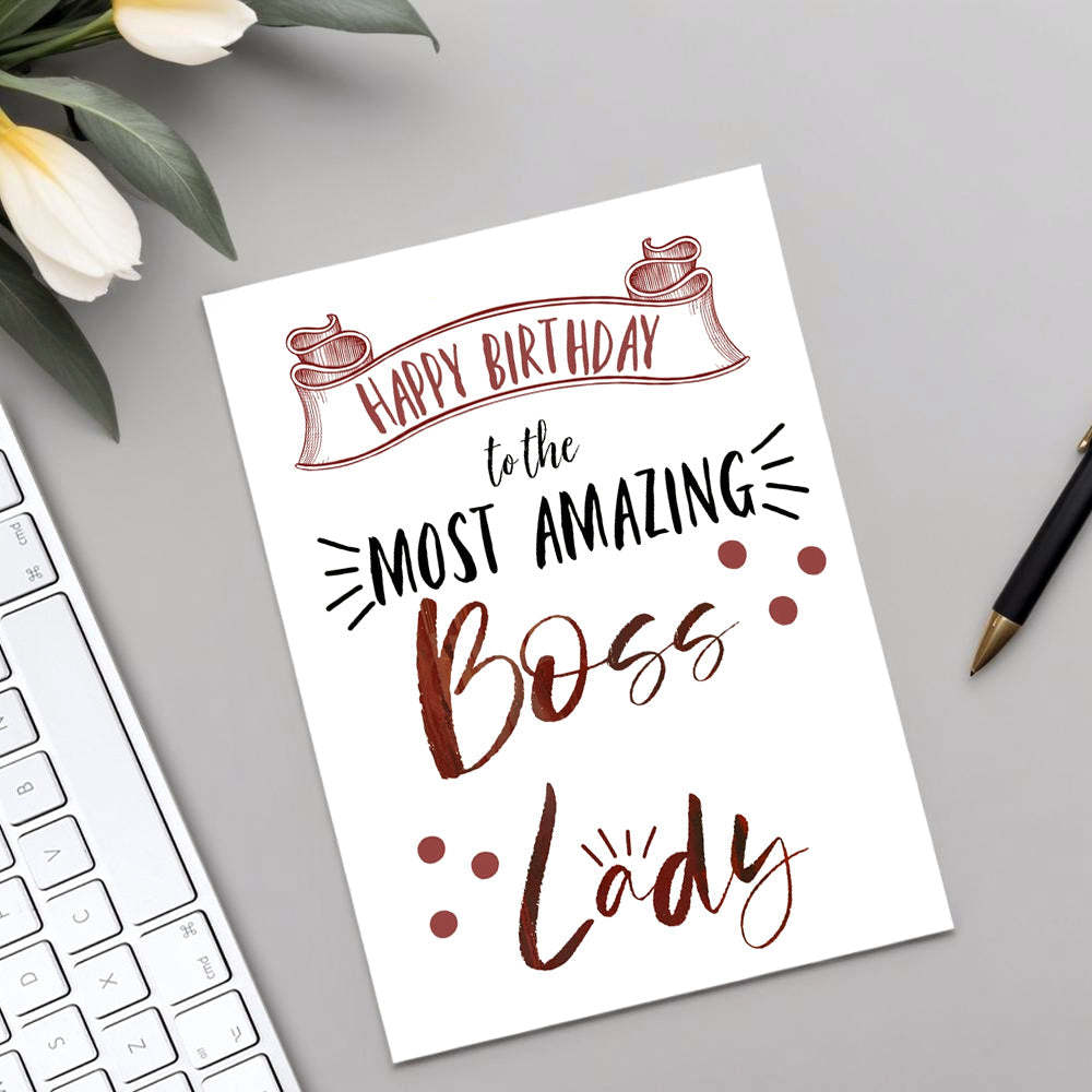 Boss's Day Card for Him Boss Birthday Card Greeting Card for Boss - Myphotomugs