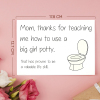 Funny Mother's Day Card Mothers Day Card Big Girl Potty Card