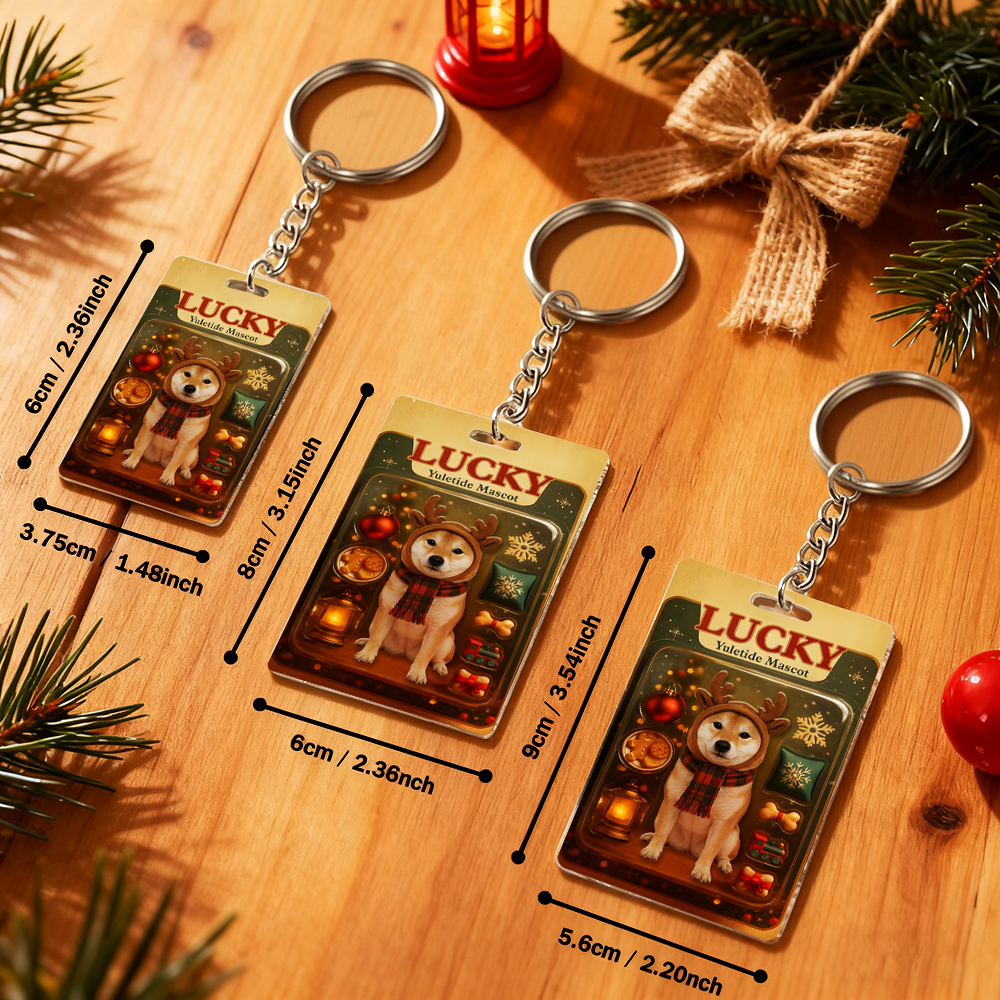 Personalized Squatting Pet Dog Keychain A Heartwarming Holiday Keepsake Unique Gift for Dog Lovers - Photowatch