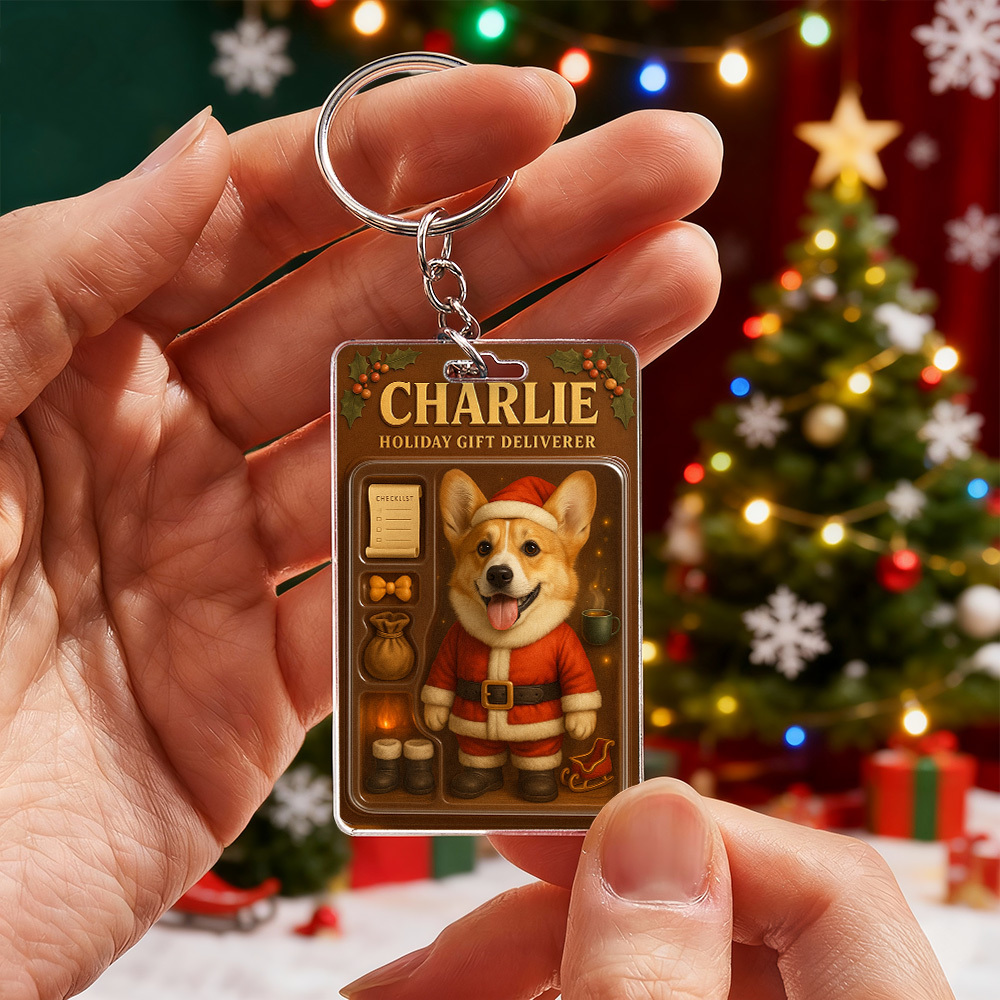 Personalized Standing Pet Dog Keychain A Heartwarming Holiday Keepsake Unique Gift for Dog Lovers - Photowatch