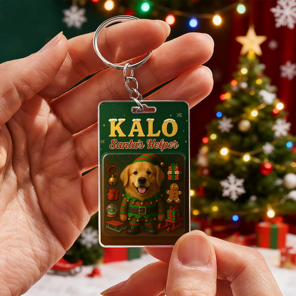Personalized Standing Pet Dog Keychain A Heartwarming Holiday Keepsake Unique Gift for Dog Lovers - Photowatch