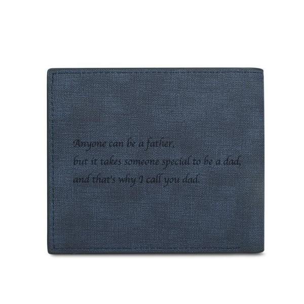 Men's Custom Photo Wallet Blue Leather First Time Dad Gifts For Dad - firstfathersdaygifts