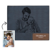 Custom Photo Wallet Men's Bifold Short Blue Color Printing