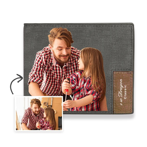 Men's Custom Photo Wallet Handsome Dad 1st Father's Day Gifts For Dad - firstfathersdaygifts