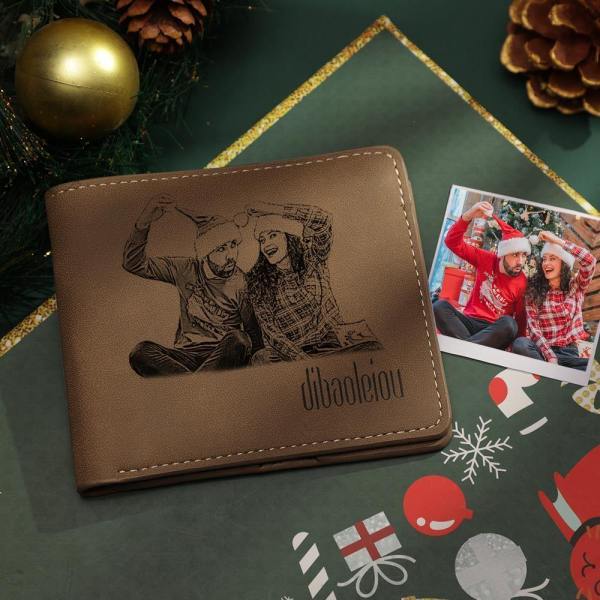 Custom Photo Engraved Short Wallet Father's Day Presents For New Dads From Wife - firstfathersdaygifts