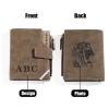 Personalized Photo Men's Foldable Leather Wallet with Text Father's Day Birthday Gift for Him - photowatch