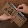 Men's Custom Photo Engraved Wallet Bifold Short Wallet Brown First Father's Day Presents From Wife - firstfathersdaygifts
