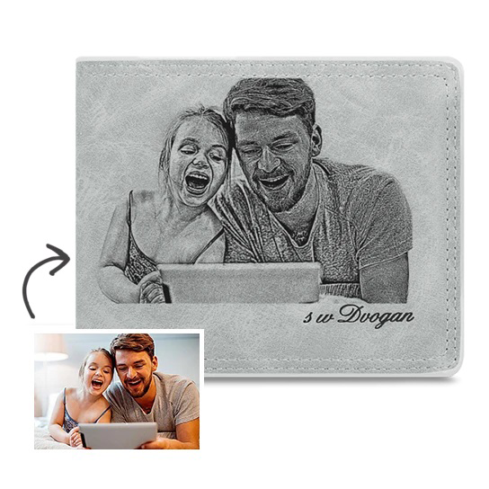Men's Custom Photo Wallet I'm Glad To Accompany My Father Gifts For New Father's For Dad - firstfathersdaygifts