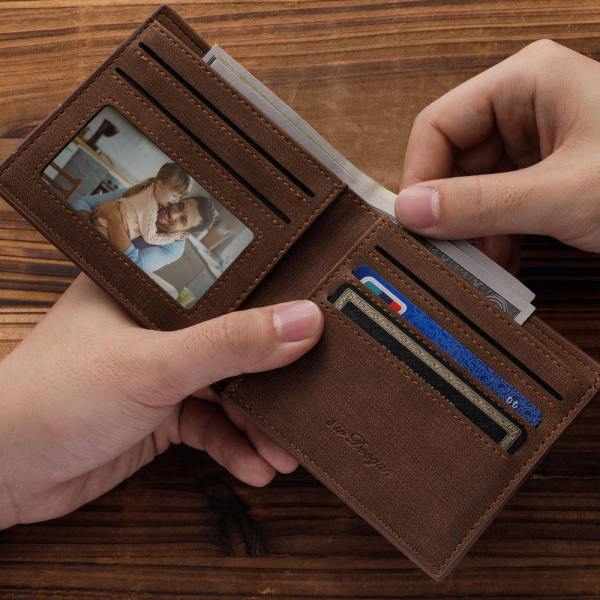 Men's Custom Photo Engraved Wallet Best Gift For First Time Dad For Him - firstfathersdaygifts
