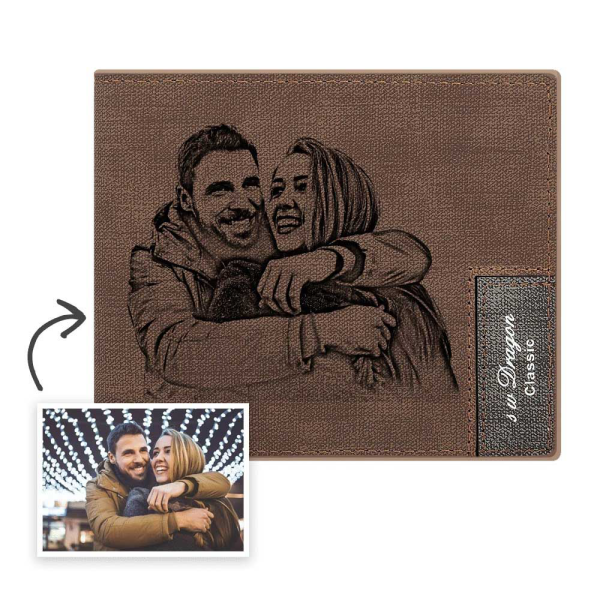 Men's Bifold Custom Photo Wallet Brown Presents For New Dads For Dad - firstfathersdaygifts