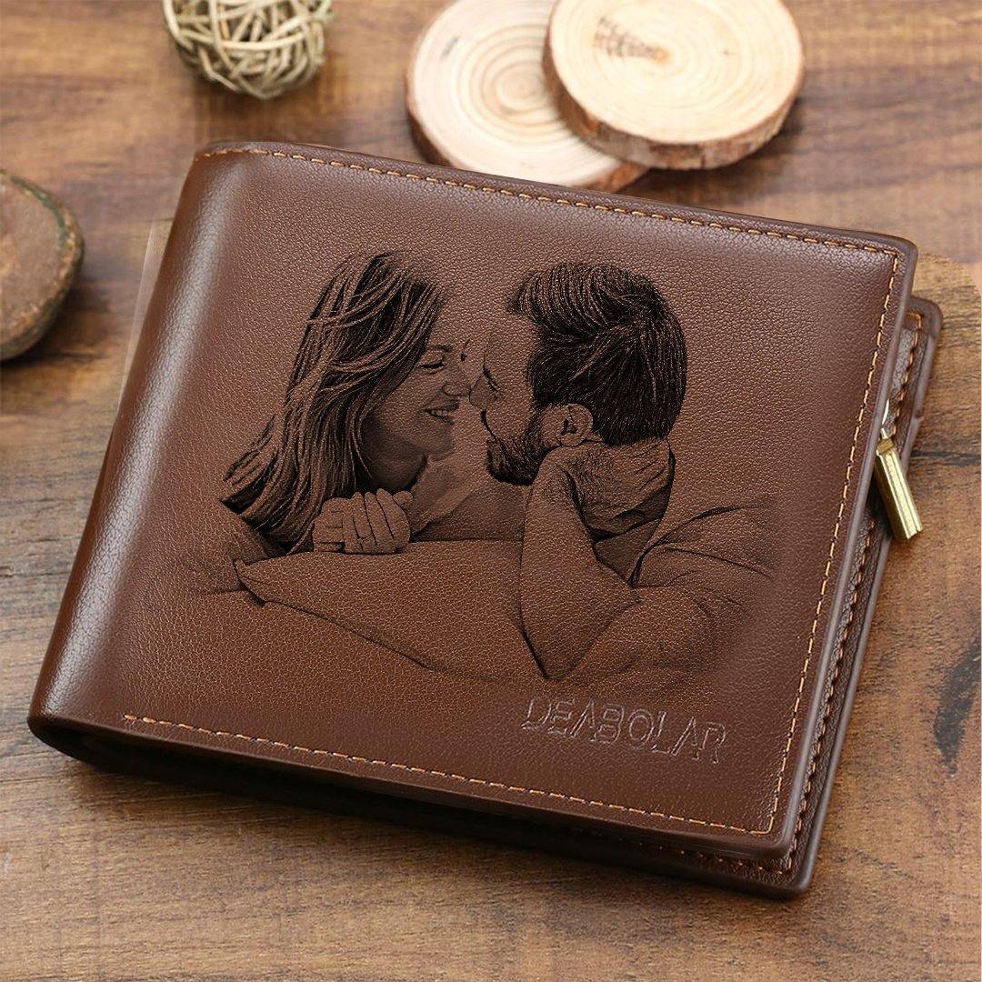 Photo Engraved Wallet Fun Gifts For New Dads From Wife - firstfathersdaygifts