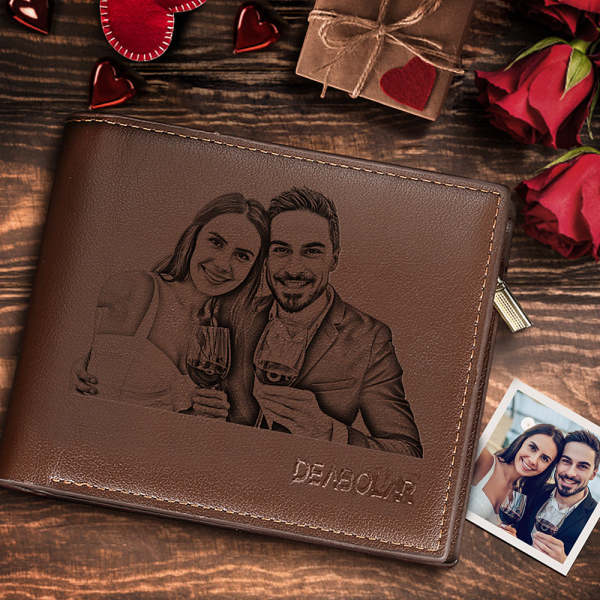 Custom Photo Wallet With Engraving For Men