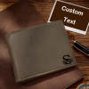 Men's Custom Engraved Leather Wallet Anti-Theft Brush RFID Protected for Family Anniversary Gift- Light Brown