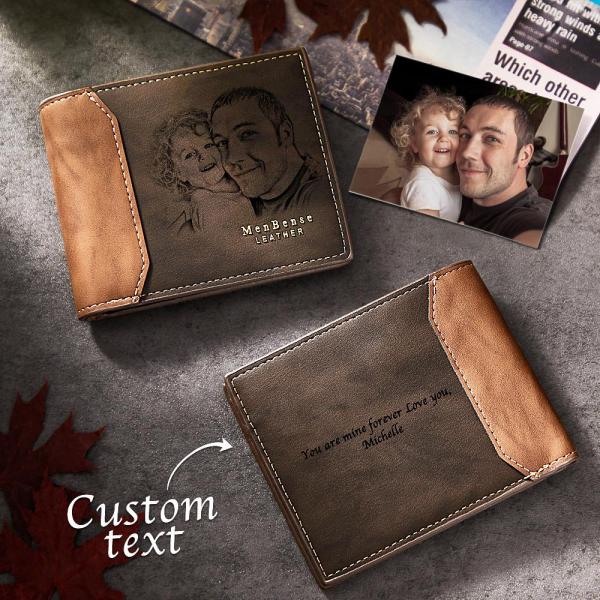 Custom Photo Engraved Wallet  Shadow Leather Simple Gifts - CustomPhotoWallet