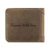 Men's Custom Photo Engraved Wallet Brown Leather Father's Day Gifts For First Time Dads For Him - firstfathersdaygifts
