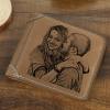 Men's Custom Photo Engraved Wallet Brown Leather Father's Day Gifts For First Time Dads For Him - firstfathersdaygifts