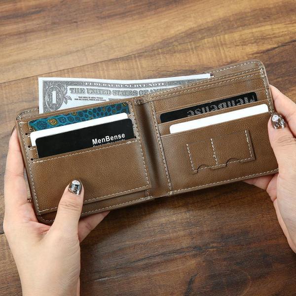Men's Custom Photo Engraved Wallet Brown Leather Father's Day Gifts For First Time Dads For Him - firstfathersdaygifts