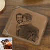 Men's Custom Photo Engraved Wallet Brown Leather For Him