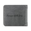 Men's Custom Photo Engraved Wallet Grey Leather Father's Fay Gifts For New Dads - firstfathersdaygifts