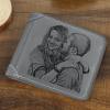 Men's Custom Photo Engraved Wallet Grey Leather Father's Fay Gifts For New Dads - firstfathersdaygifts