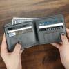 Men's Custom Photo Engraved Wallet Grey Leather Father's Fay Gifts For New Dads - firstfathersdaygifts