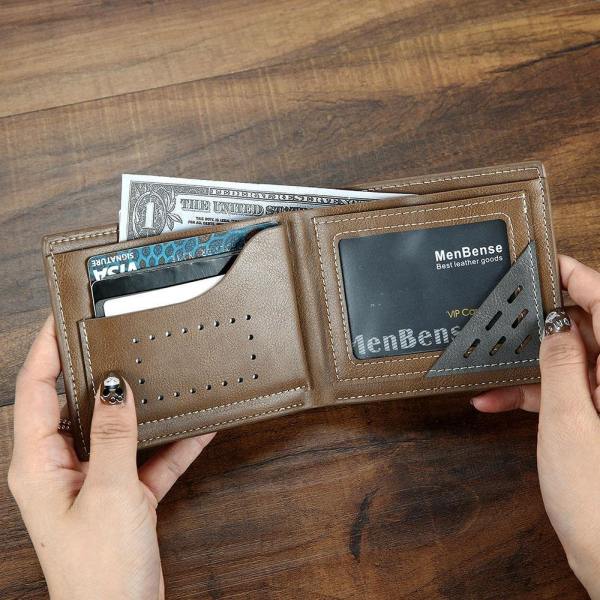 Men's Custom Photo Engraved Wallet Brown Leather New Dad Gift Ideas For Husband - firstfathersdaygifts