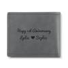 Men's Custom Photo Engraved Wallet Grey Leather Best First Father's Day Gifts For Dad - firstfathersdaygifts
