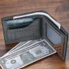 Men's Custom Photo Engraved Wallet Grey Leather Best First Father's Day Gifts For Dad - firstfathersdaygifts