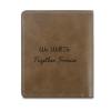 Men's Personalized Photo Engraved Wallet Brown Leather Birthday Gift For New Dad For Him - firstfathersdaygifts