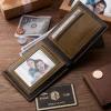 Men's Custom Photo Engraved Wallet RFID Blocking Wallet Brown Best Gifts For New Dads For Him - firstfathersdaygifts