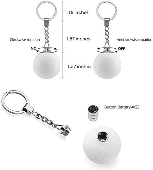 Custom Halloween Photo Keychain 3D Printed Moon Lamp Keychain - photowatch