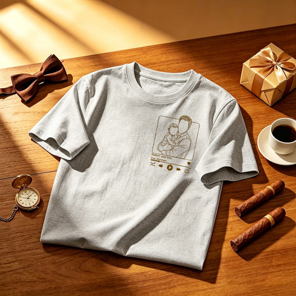 Custom Dad Photo Shirt - Embroidered Dad & Kids Portrait - Personalized Father's Day Keepsake Gift - Photowatch