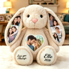 Custom Heart Photo Bunny Plush – Personalized Hidden Ear Picture Bunny Custom Text Anniversary Gift for Couples - Photowatch