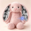 Personalized Voice Recording Bunny Plush – Custom Photo Hidden Ear Rabbit, Recordable Message Stuffed Animal, Unique Anniversary Gift for Couples