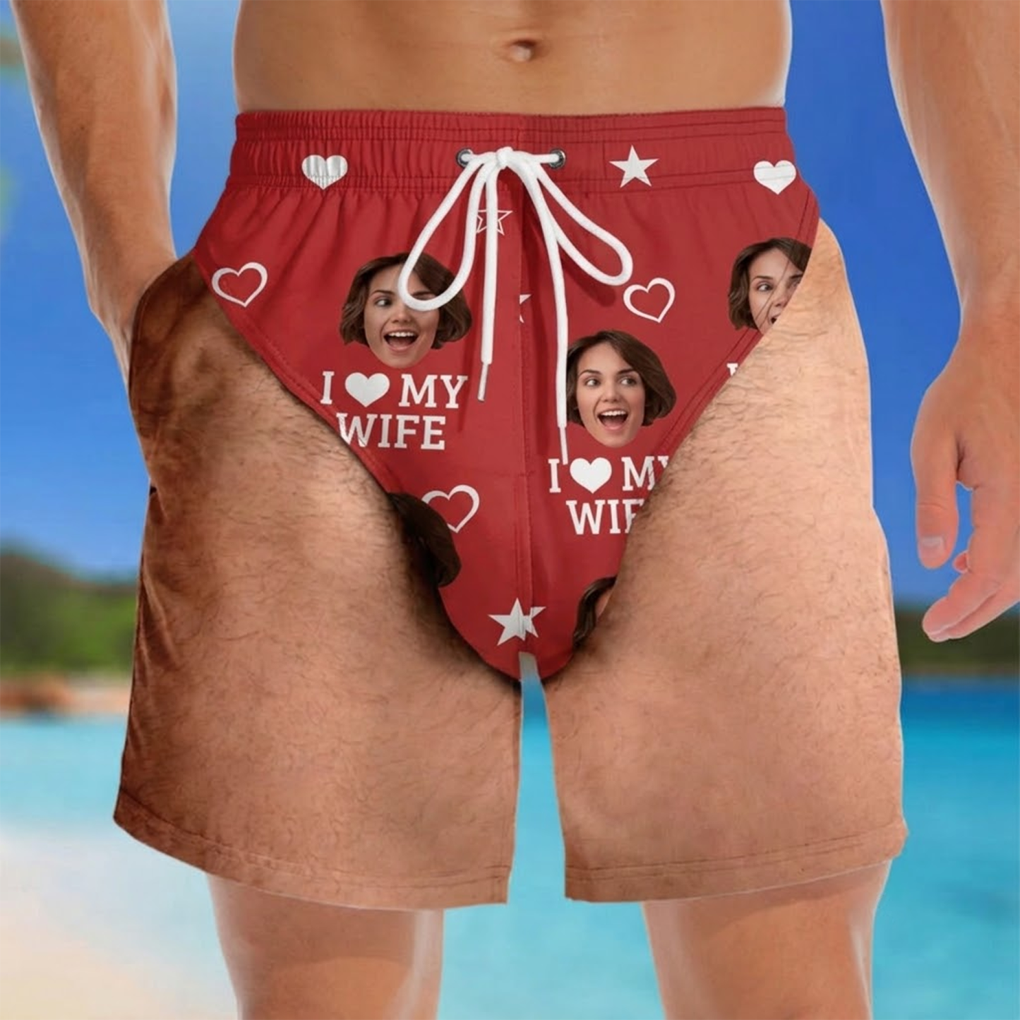Custom Funny Patriotic Men's Swim Trunks Personalized Summer Vacation And Travel Gifts For Men - namenecklace
