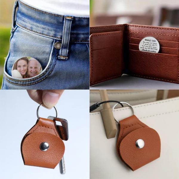 Bonus Dad, Better Life Thanks Keychain - Personalized Custom Pocket Hug