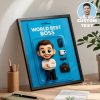 Boss Day Gifts Custom Photo Frame with Text Toy Box Art Frame for Best Boss Personazlied Action Figure Frame