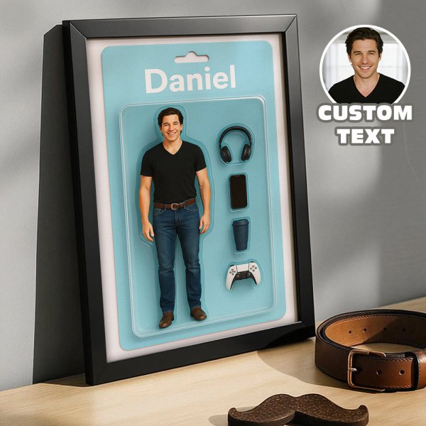 Personalized Action Figures Frame Personalized Photo Frame Custom Toy Box Art for Game Lover