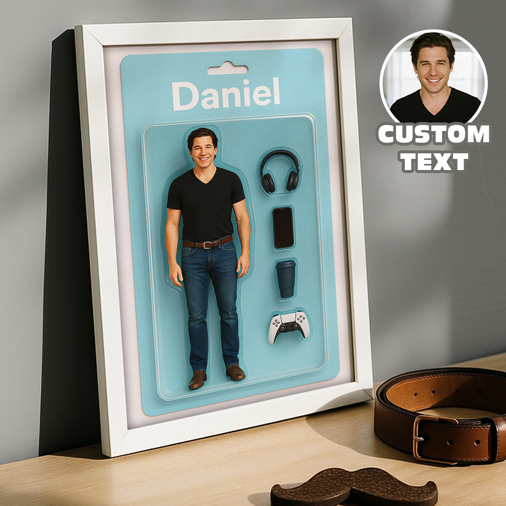 Personalized Action Figures Frame Personalized Photo Frame Custom Toy Box Art for Game Lover