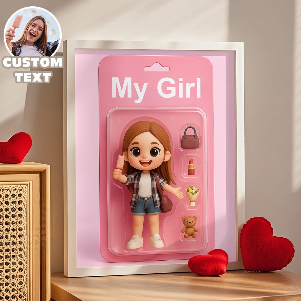 Gifts for Girlfriend Custom Toy Box Art Frame Personazlied Cartoon Frame Custom Action Figure Frame for Her