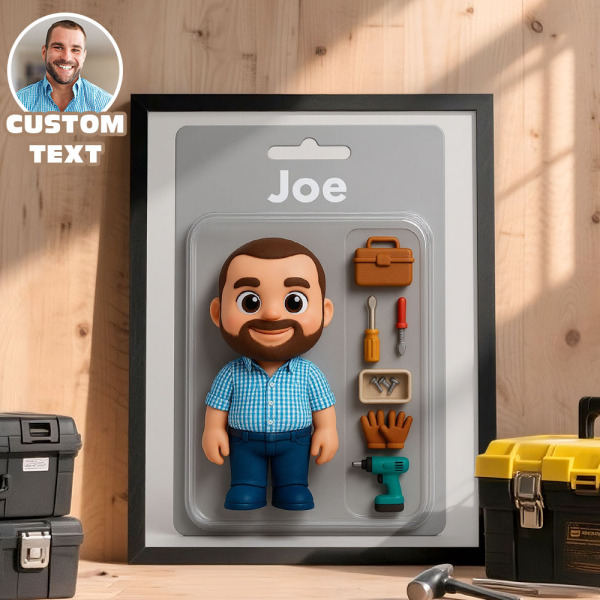 Custom Toy Box Art Frame for Worker Personazlied Photo Frame Custom Action Figure Frame