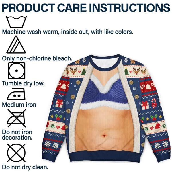 Funny Christmas Gift For Couples - Personalized Naughty Matching Unisex Ugly Sweater