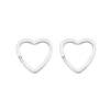2pcs Heart-Shape Flat Key Ring Metal Split Parting Key Ring Silver