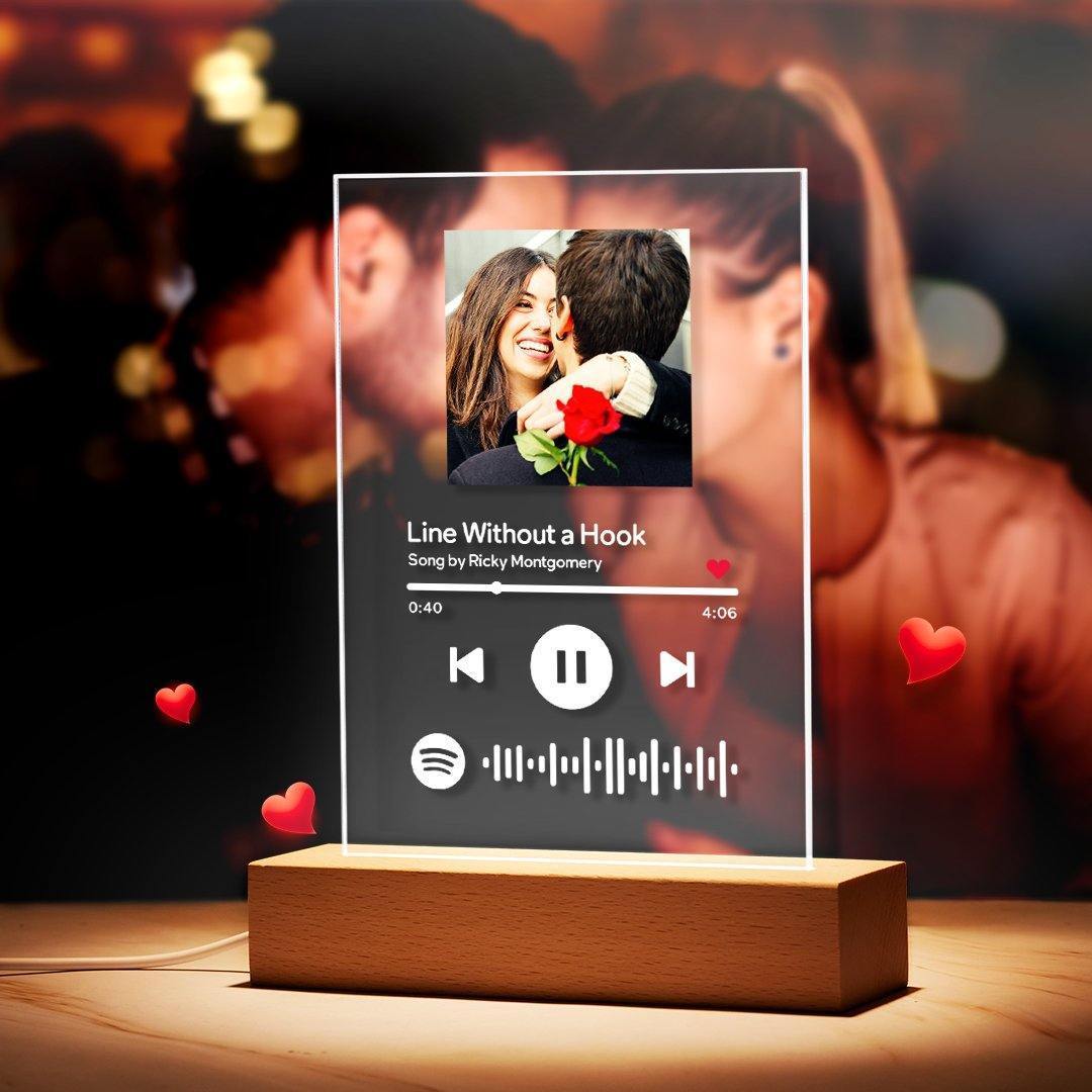 Unique Gifts For Love - Spotify Code Music Plaque Glass For Love(5.9in x 7.7in) - photowatch