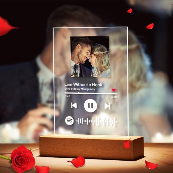 Spotify Set - Custom Spotify Code Music Acrylic Glass Plaque/Keychain/Night Light - photowatch