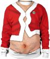 Funny Christmas Sweatshirt Fake Cleavage Print Novelty Holiday Pullover Funny Xmas Party Outfit