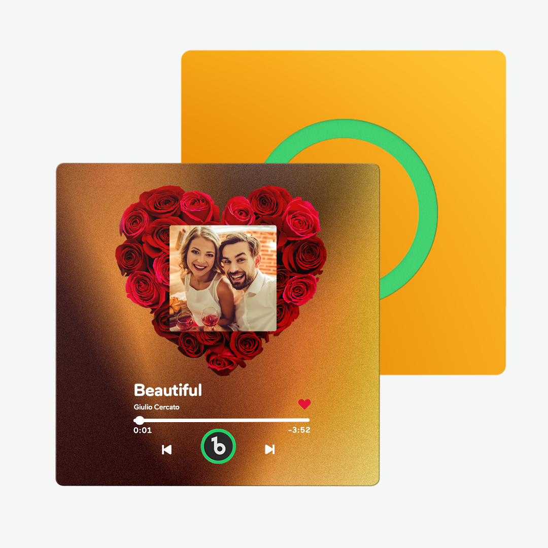 Custom Music Fridge Magnet with Rose and Photo Colorful Album Fridge Magnet That Can Be Played -
