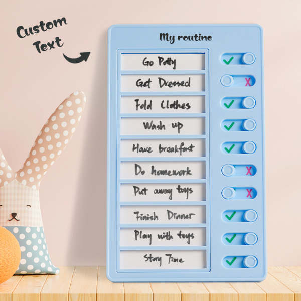 Custom Name Dry-erase Daily Routine Chart Gifts for Children - photowatch