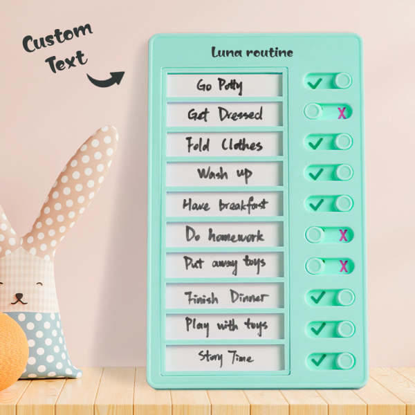Custom Name Dry-erase Daily Routine Chart Gifts for Children - photowatch